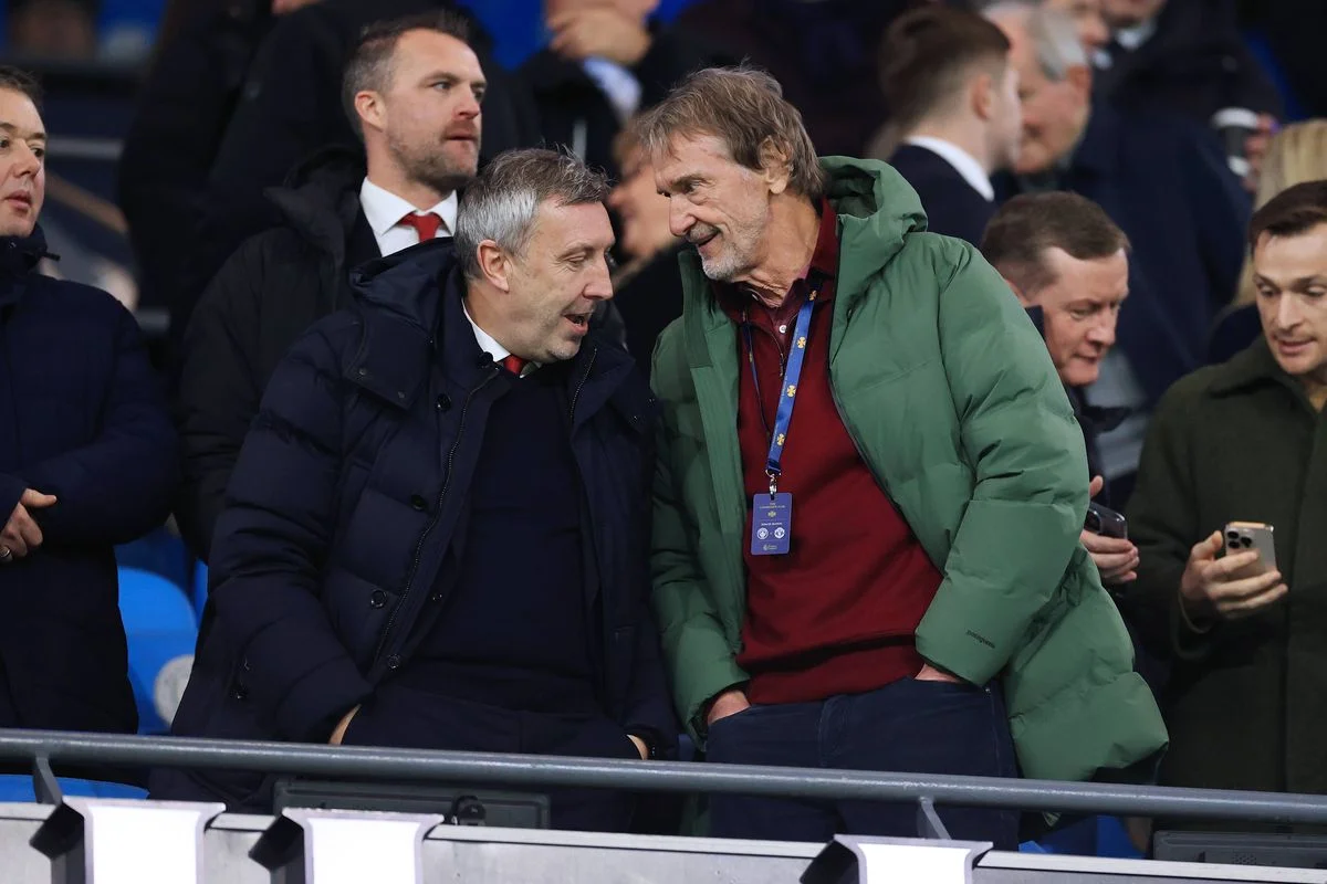 Manchetser United co-owner Sir Jim Ratcliffe and director of football Jason Wilcox