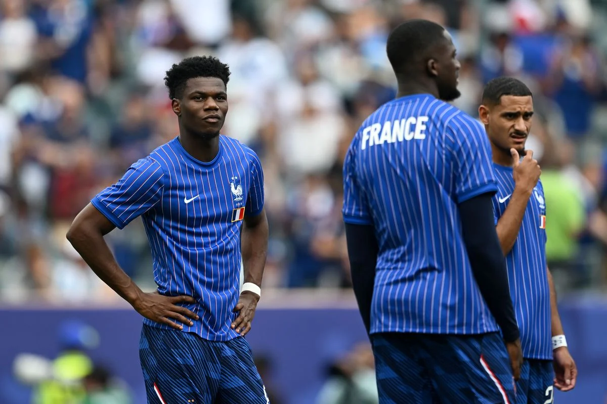 Aurelien Tchouameni before France's World Cup win over Iraq at Philadelphia Stadium