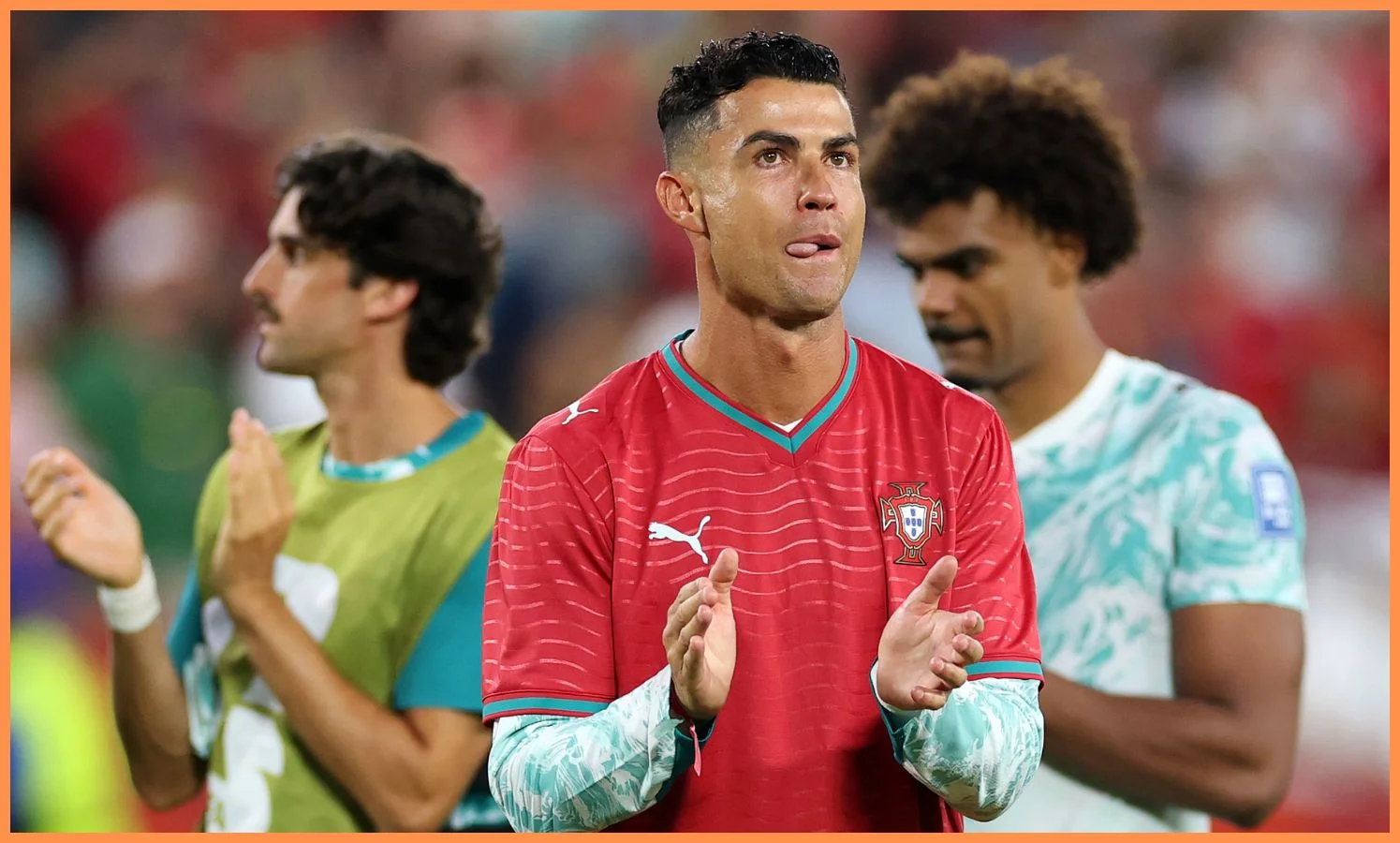 Cristiano Ronaldo applauds the Portugal fans
