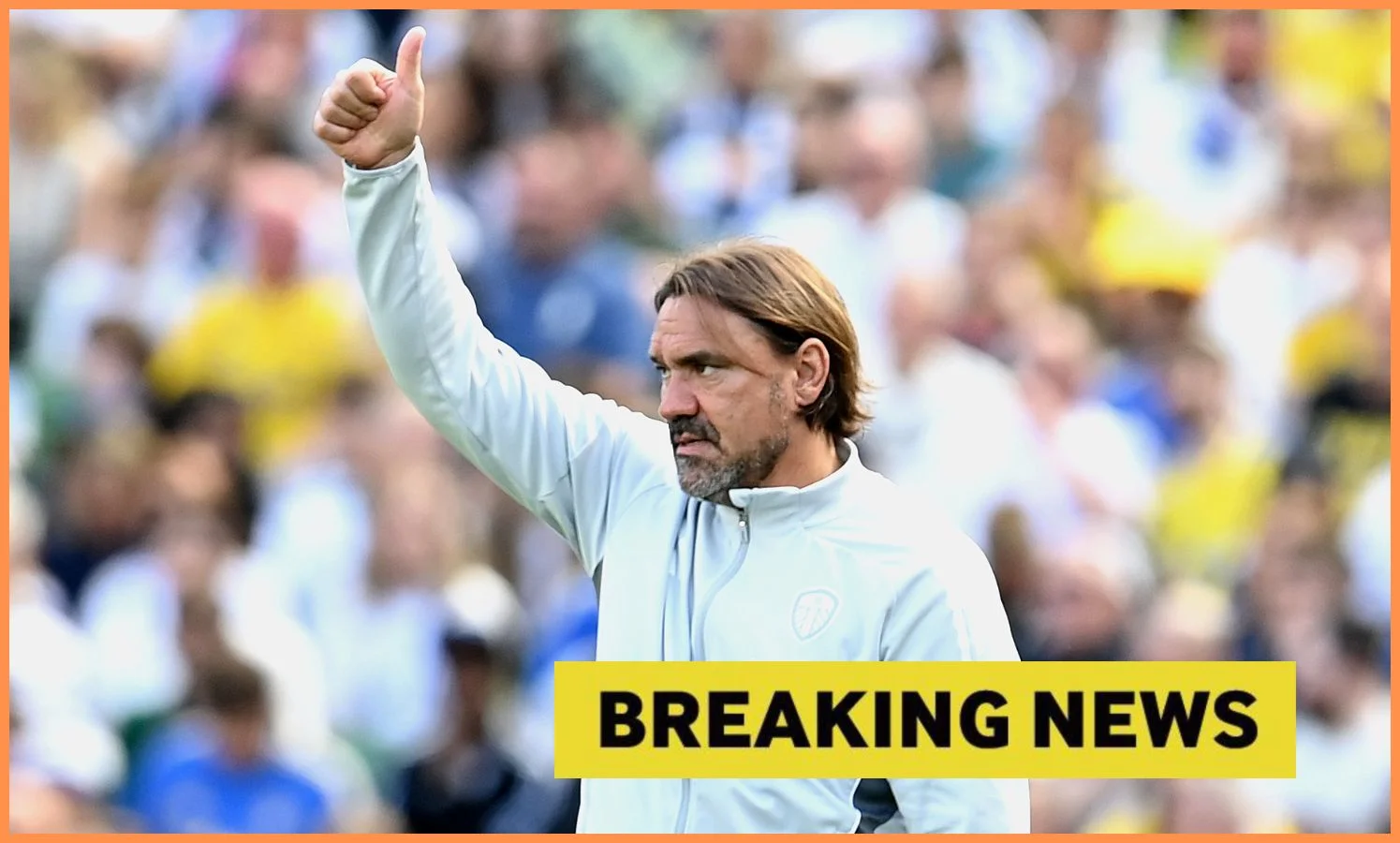Daniel Farke, manager of Leeds United acknowledges the fan