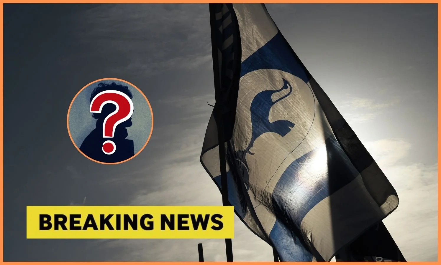 Tottenham flag and breaking news banner