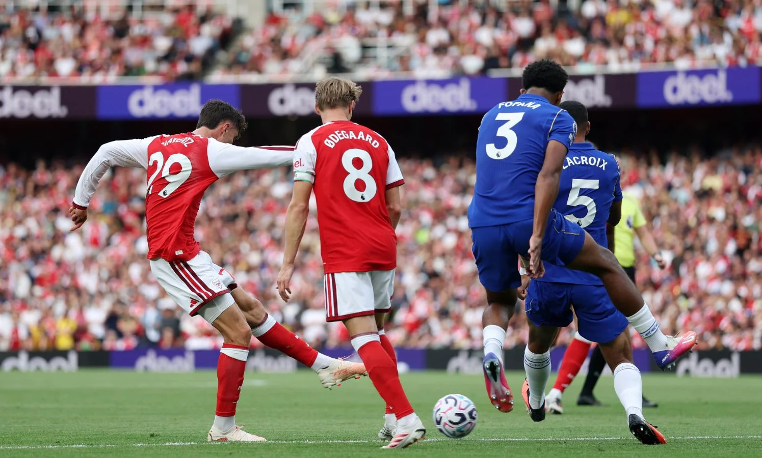 Kai Havertz in action during Arsenal vs Chelsea