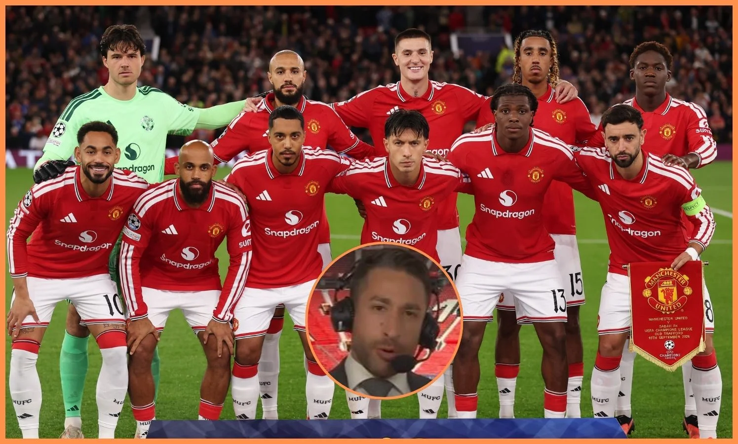 Manchester United players lining up, and David Ornstein